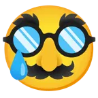 cara llorando + cara disfrazada