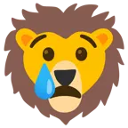 cara llorando + león