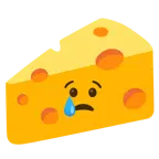 cara llorando + cuña de queso