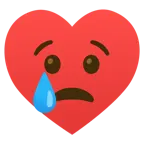 cara llorando + palo de corazones