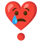 cara llorando + exclamación de corazón