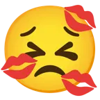 entschlossenes Gesicht + Kussabdruck