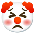entschlossenes Gesicht + Clown-Gesicht