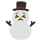 entschlossenes Gesicht + Schneemann ohne Schneeflocken