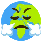 face with steam from nose + globe showing Europe-Africa