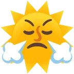 face with steam from nose + sun with face