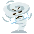 face with steam from nose + tornado