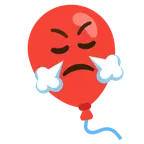 face with steam from nose + balloon