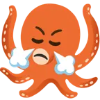face with steam from nose + octopus