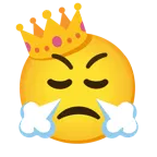 face with steam from nose + crown