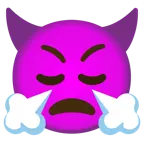 face with steam from nose + angry face with horns
