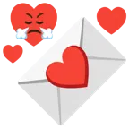 face with steam from nose + love letter