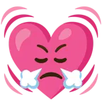 face with steam from nose + beating heart