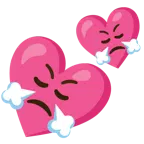 face with steam from nose + two hearts