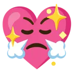face with steam from nose + sparkling heart