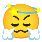 face with steam from nose + dizzy