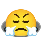 face with steam from nose + hole