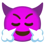 face with steam from nose + smiling face with horns