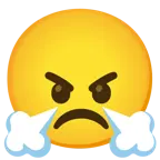 face with steam from nose + angry face