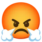 face with steam from nose + enraged face