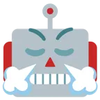 face with steam from nose + robot