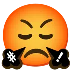 face with steam from nose + face with symbols on mouth