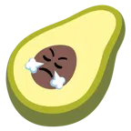 face with steam from nose + avocado