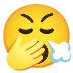 face with steam from nose + yawning face