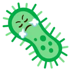 face with steam from nose + microbe