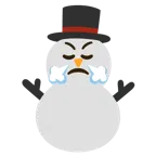 face with steam from nose + snowman without snow