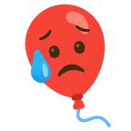 üzgün ama rahatlamış yüz + balon