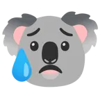üzgün ama rahatlamış yüz + koala