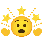 udręczona twarz + błyszcząca gwiazda
