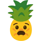 udręczona twarz + ananas