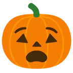 udręczona twarz + dynia na halloween