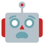 udręczona twarz + głowa robota
