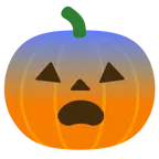 przestraszona twarz + dynia na halloween