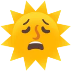 erschöpftes Gesicht + Sonne mit Gesicht