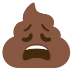 erschöpftes Gesicht + Kothaufen