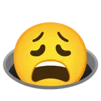 erschöpftes Gesicht + Loch