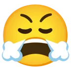 erschöpftes Gesicht + schnaubendes Gesicht