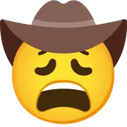 erschöpftes Gesicht + Gesicht mit Cowboyhut