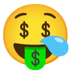 uykulu yüz + para ağızlı yüz
