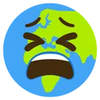 müdes Gesicht + Globus mit Europa und Afrika