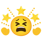 müdes Gesicht + funkelnder Stern