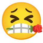 müdes Gesicht + Rose