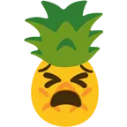 müdes Gesicht + Ananas