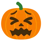 müdes Gesicht + Halloweenkürbis
