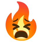 müdes Gesicht + Feuer