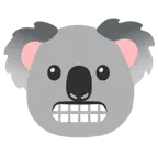 dişlerini gösteren yüz + koala